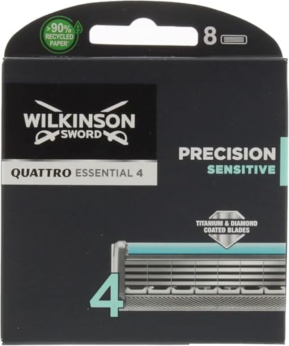 8 Wilkinson Sword Quattro Titanium Sensitive Rasierklingen 8 Stück Klingen OVP von Wilkinson Sword