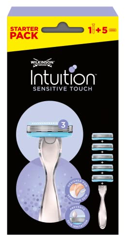 Wilkinson Sword Intuition Sensitive Touch Rasierer – Packung mit 1 Rasierer + 5 Ladeköpfe – Vorteilspackung Trilamer für Damen Wilkinson Sword Intuition Sensitive Touch Rasierer – Packung mit 1 Rasierer + 5 Ladeköpfe – Vorteilspackung Trilamer für Damen von Wilkinson Sword