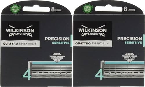 Wilkinson Sword Quattro Titanium Sensitive Rasierklingen, 16 Klingen von Wilkinson Sword