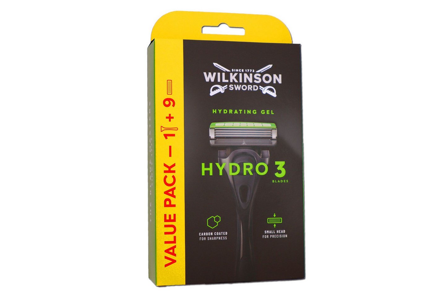 Wilkinson Nassrasierer Sword Hydro 3 Skin Protection 1 Rasierer + 9 Rasierklingen 9 Stück von Wilkinson