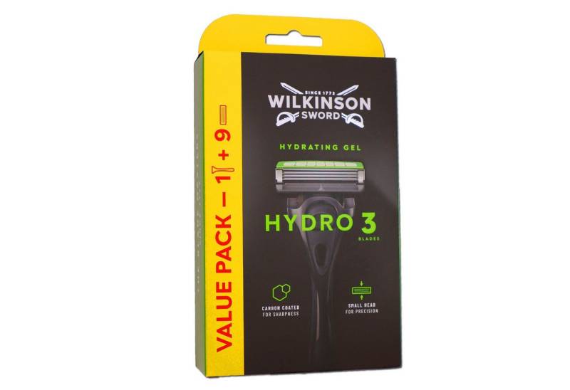 Wilkinson Nassrasierer Sword Hydro 3 Skin Protection 1 Rasierer + 9 Rasierklingen 9 Stück von Wilkinson