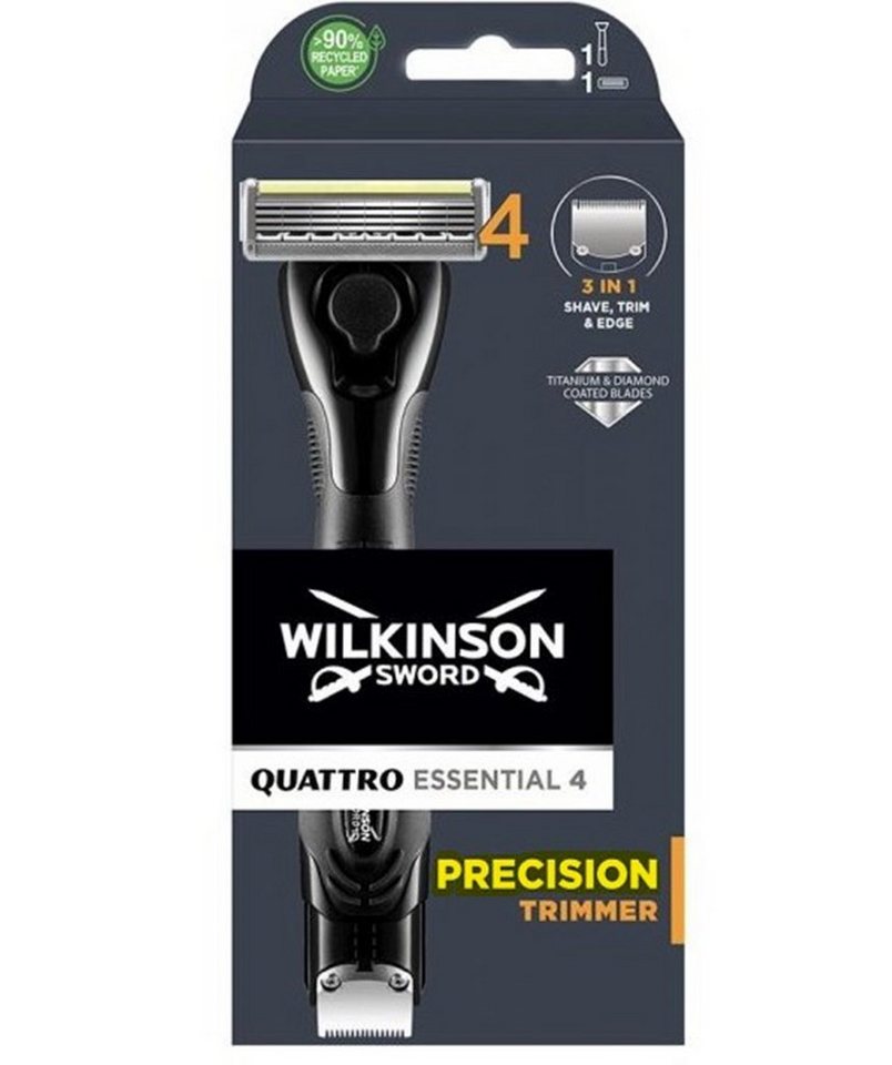 Wilkinson Nassrasierer Wilkinson Sword Quattro Essential 4 Precision Trimmer 3-in-1 Rasierer, 1-tlg. von Wilkinson