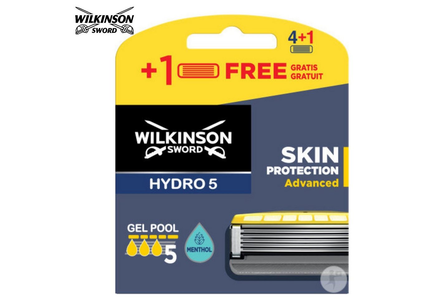 Wilkinson Rasierklingen Hydro 5 Skin Protection Advanced, 5-tlg., Gel Pool Streifen, Menthol von Wilkinson