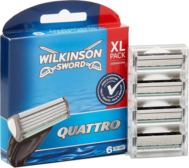Wilkinson Rasierklingen Wilkinson Sword Quattro Rasierklingen für Herren Rasierer Pg.= 6 Stück Wilkinson Rasierklingen Wilkinson Sword Quattro Rasierklingen für Herren Rasierer Pg.= 6 Stück von Wilkinson