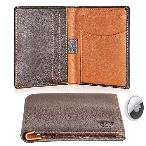 Will Fire® Classic Slim | Geldbörse Herren | Slim Wallet | Airtag Wallet | für bis zu 10 Karten | Geldschein und Münzfach | Leder | Magnetverschluss | RFID Schutz (Coffee) von Will Fire