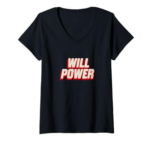 Damen Cool Will Power für Erwachsene und Kinder T-Shirt mit V-Ausschnitt Damen Cool Will Power für Erwachsene und Kinder T-Shirt mit V-Ausschnitt von Will Power Outfit