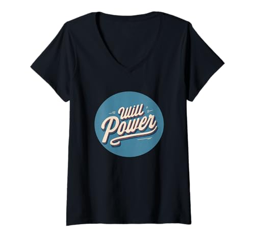 Damen Nice Will Power Stempel T-Shirt mit V-Ausschnitt Damen Nice Will Power Stempel T-Shirt mit V-Ausschnitt von Will Power Outfit
