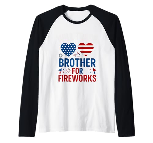 Will Trade Brother for Firework 4. Juli Outfit Boys Girl Raglan Will Trade Brother for Firework 4. Juli Outfit Boys Girl Raglan von Will Trade Brother for fireworks 4th of july tee
