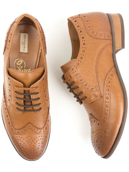 Will's Vegan Shop City Wingtip Brogue Oxfords Hellbraun Herren von Will's Vegan Shop