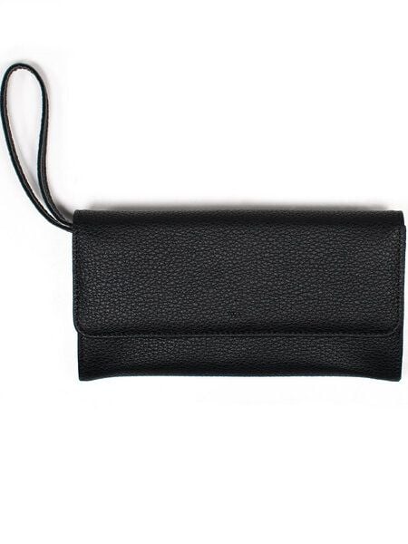 Will's Vegan Shop Continental Wallet Pebble Grain Schwarz Vegan Leder Damen von Will's Vegan Shop