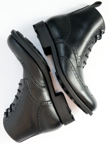 Will's Vegan Shop Goodyear Welt Brogue-Boots Schwarz Herren von Will's Vegan Shop