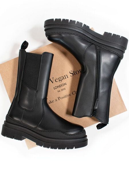 Will's Vegan Shop Halbhohe Chelsea-Stiefel mit Gleitsohl Damen von Will's Vegan Shop