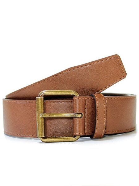 Will's Vegan Shop Jeansgürtel 4cm Kastanie Gold Herren von Will's Vegan Shop