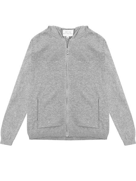 Will's Vegan Shop Lounge Knit Hoodie grau stricken Damen von Will's Vegan Shop