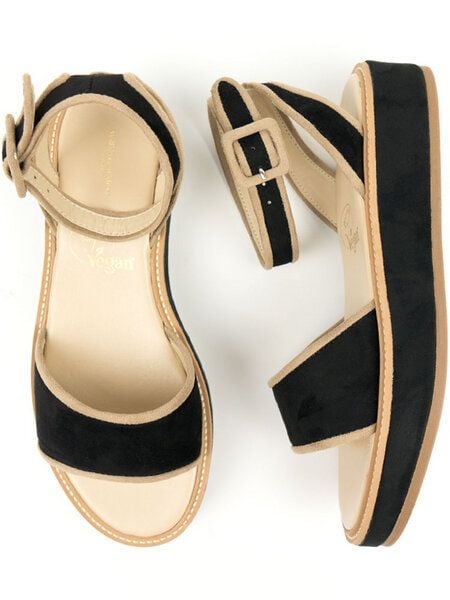 Will's Vegan Shop Plattform Sandale Schwarz Damen von Will's Vegan Shop