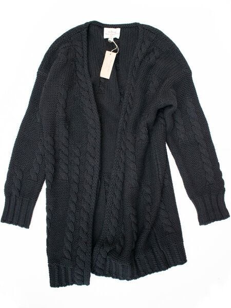 Will's Vegan Shop Recycled Chunky Knit Cardigan schwarz Knit Damen von Will's Vegan Shop