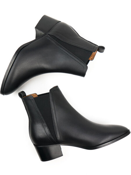 Will's Vegan Shop Spitz zulaufende Chelsea-Stiefel Schwarz Damen von Will's Vegan Shop