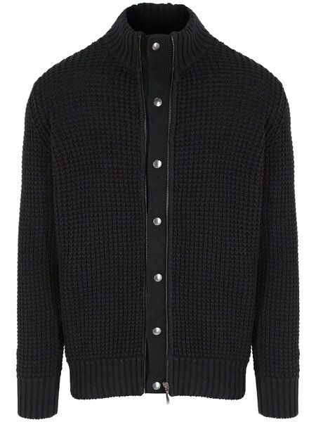 Will's Vegan Shop Waffel-Cardigan schwarz stricken Herren von Will's Vegan Shop