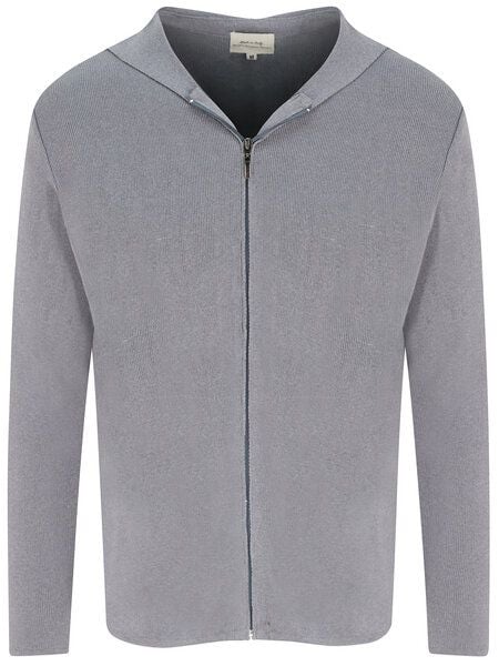 Will's Vegan Shop Zip Up Knit Hoodie grau stricken Herren von Will's Vegan Shop