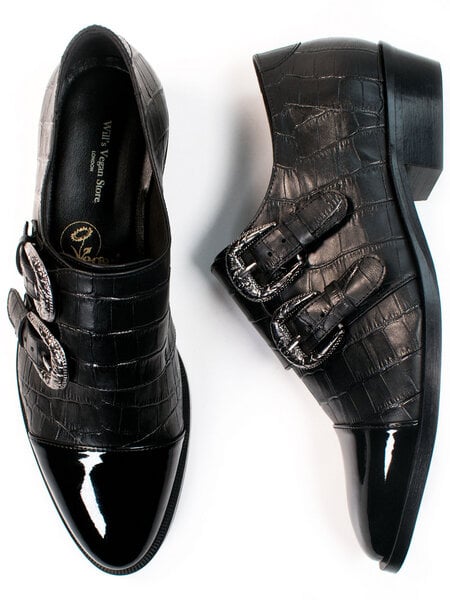 Will's Vegan Shop Mock Croc Monk Straps Mock Croc Vegan Leather Damen von Will's Vegan Shop