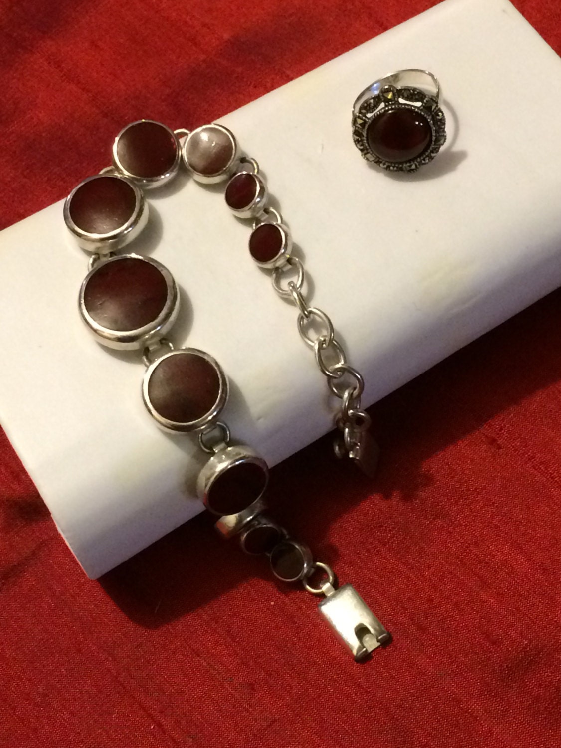 925 Silber Und Edelstein Schmuck Set. Ring Armband 925 Silber Und Edelstein Schmuck Set. Ring Armband von WillYouAddToTheStory