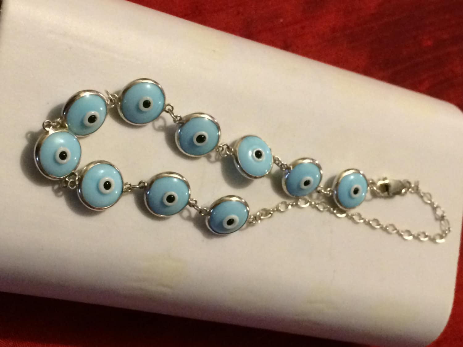 Pulverblau "Böse Augen" Armband, 925 Silber Pulverblau "Böse Augen" Armband, 925 Silber von WillYouAddToTheStory