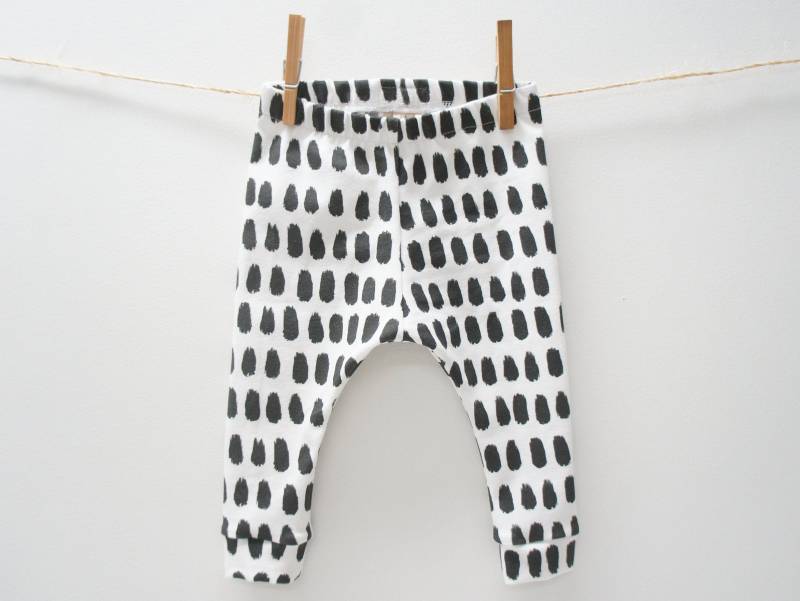 Leggings - Baby/Kleinkind/Kinder Leggings, Dauby Punkte, Schwarz Und Weiß Unisex von WillbirdBaby