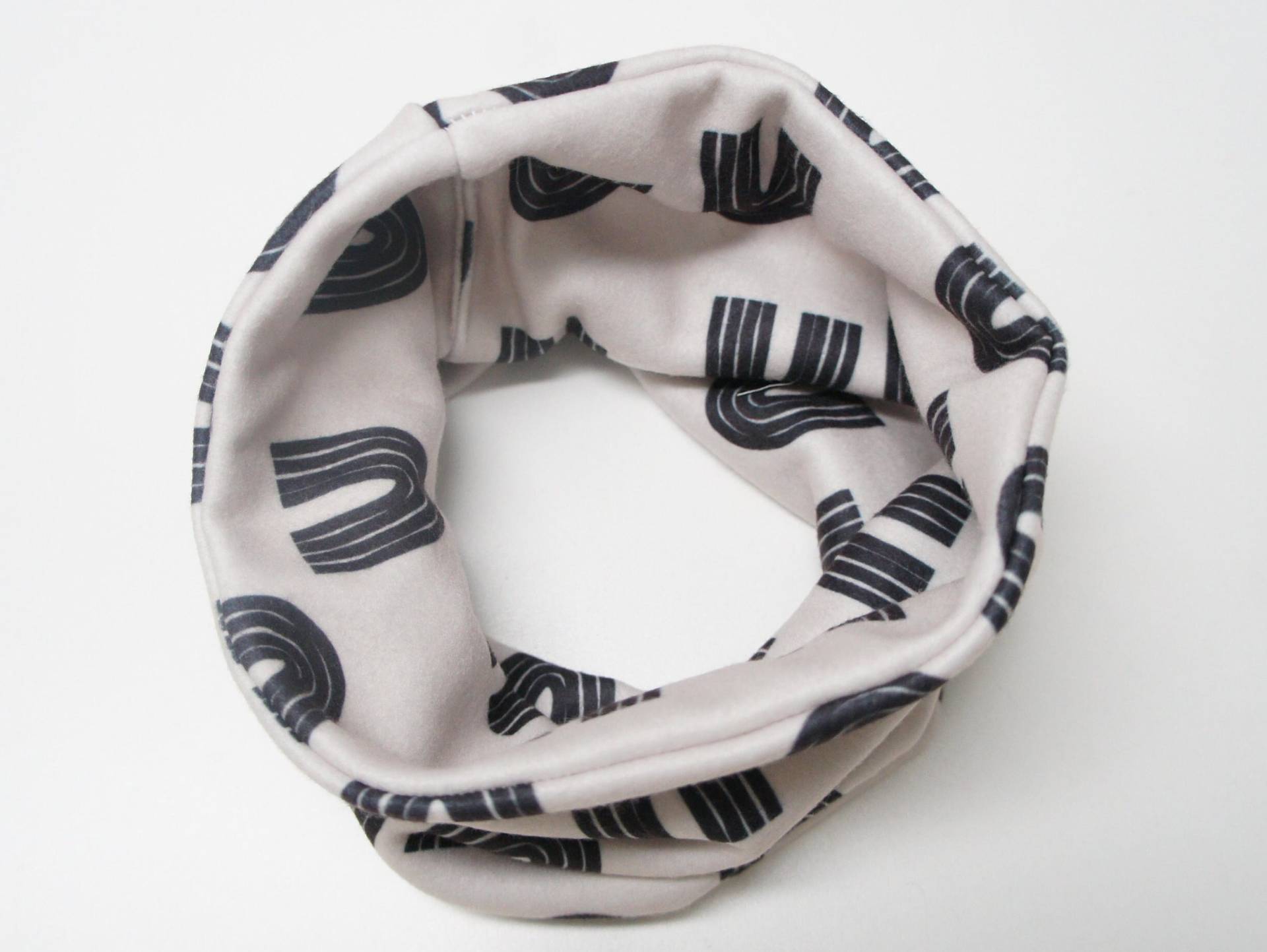 Loop - Kinder/Baby/Erwachsene Fleece Schlauchschal, Mod Regenbogen in Schwarz Und Grau, Einfarbig Loop - Kinder/Baby/Erwachsene Fleece Schlauchschal, Mod Regenbogen in Schwarz Und Grau, Einfarbig von WillbirdBaby