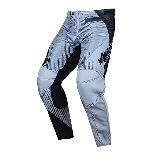 Willbros Herren BMX Bergab Mountainbike Sprint Hose Sommer MX Motocross Radfahren Offroad Trousers Dirt Bike Motorrad Grau M=32 von Willbros