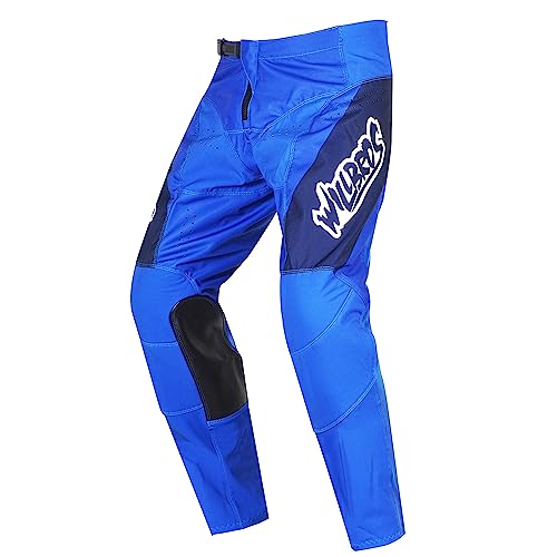 Willbros MX Cross Hose Bergab Mountainbike für Herren Motocross Offroad Motorrad Enduro RennHose Blau XXL=38 von Willbros