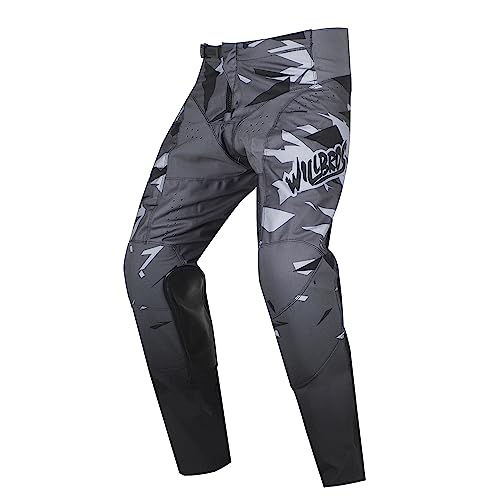 Willbros MX Hose Mountainbike Bergab Motorradhose für Herren Motocross Dirt Bike ATV UTV Offroad RennHose Camo Grau M=32 von Willbros