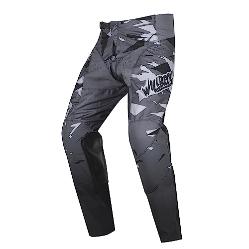 Willbros MX Hose Mountainbike Bergab Motorradhose für Herren Motocross Dirt Bike ATV UTV Offroad RennHose Camo Grau XXL=38 von Willbros
