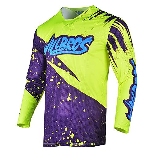 Willbros Motocross Downhill Jersey Radfahren MX Offroad Langarmshirt Mountainbike BMX MTB ATV Lila Gelb S von Willbros