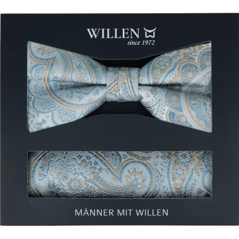 Willen - Schleife und Einstecktuch,Schleife blau,Schleife Hochzeit,Schleife Anzug,Schleife Hemd blau - Gr. - OS von Willen