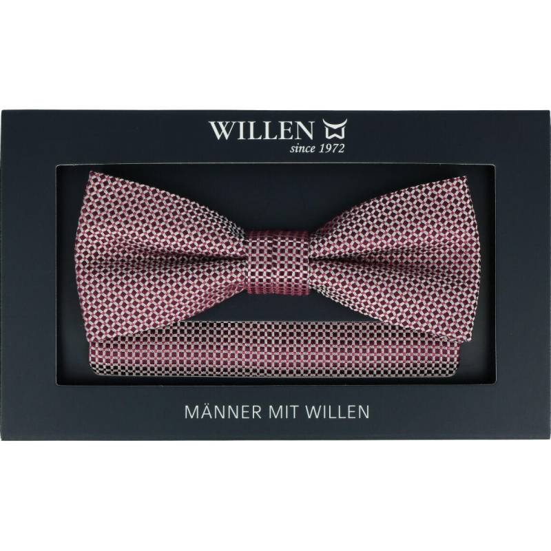 Willen - Schleife und Einstecktuch,Schleife blau,Schleife Hochzeit,Schleife Anzug,Schleife Hemd bordeaux - Gr. - OS von Willen