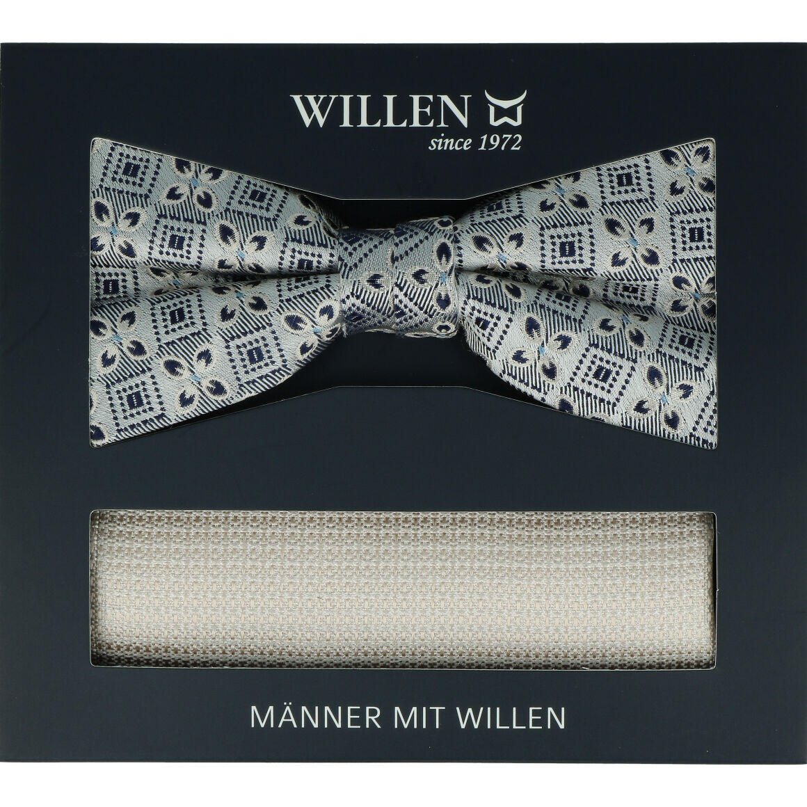 Willen - Schleife und Einstecktuch,Schleife blau,Schleife Hochzeit,Schleife Anzug,Schleife Hemd champagner - Gr. - OS von Willen
