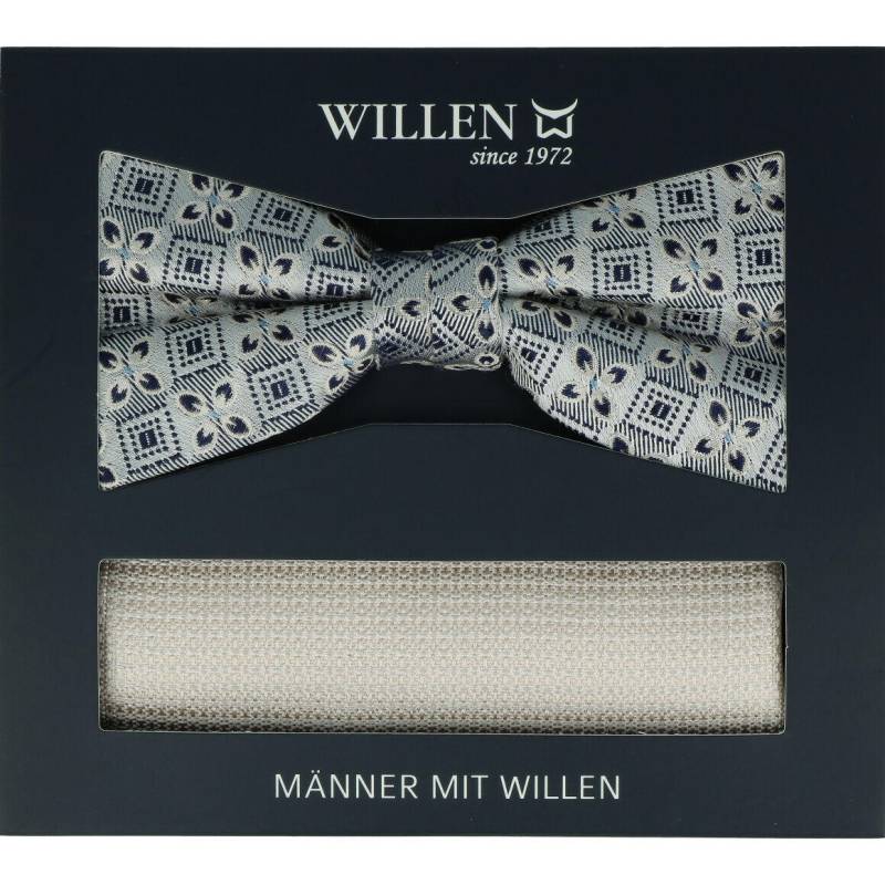 Willen - Schleife und Einstecktuch,Schleife blau,Schleife Hochzeit,Schleife Anzug,Schleife Hemd champagner - Gr. - OS von Willen