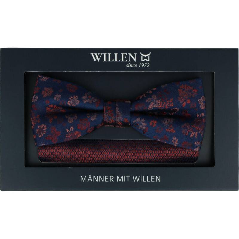 Willen - Schleife und Einstecktuch,Schleife blau,Schleife Hochzeit,Schleife Anzug,Schleife Hemd dunkelbordeaux - Gr. - OS von Willen