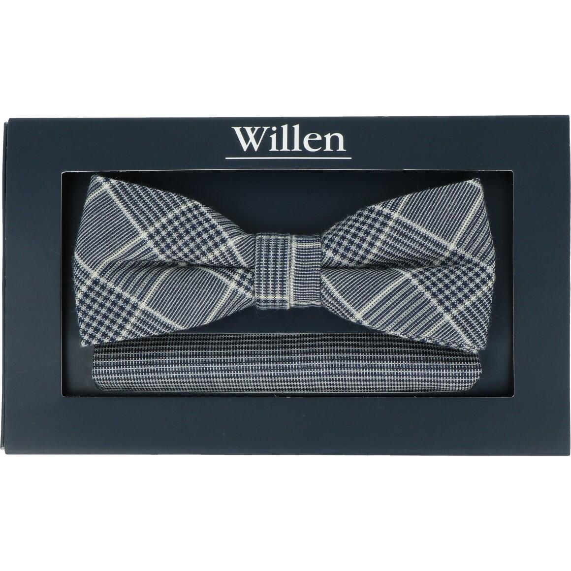 Willen - Schleife und Einstecktuch,Schleife blau,Schleife Hochzeit,Schleife Anzug,Schleife Hemd marine - Gr. - OS von Willen