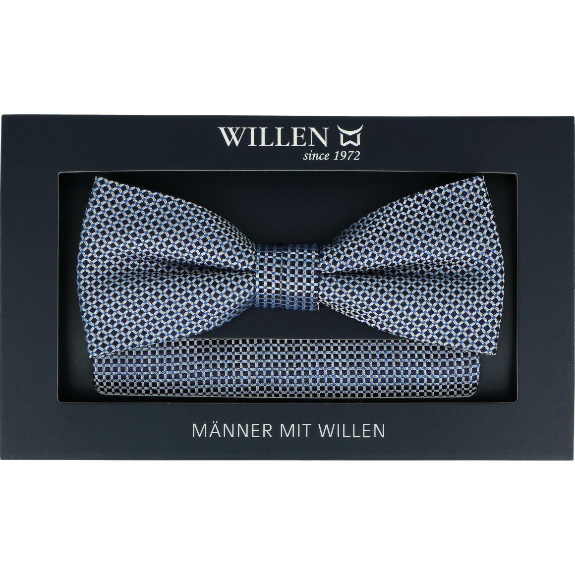 Willen - Schleife und Einstecktuch,Schleife blau,Schleife Hochzeit,Schleife Anzug,Schleife Hemd marine - Gr. - OS von Willen