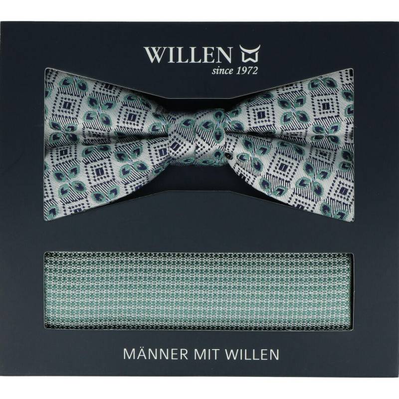 Willen - Schleife und Einstecktuch,Schleife blau,Schleife Hochzeit,Schleife Anzug,Schleife Hemd mint - Gr. - OS von Willen