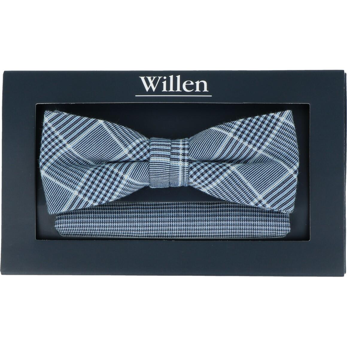 Willen - Schleife und Einstecktuch,Schleife blau,Schleife Hochzeit,Schleife Anzug,Schleife Hemd mittelblau - Gr. - OS von Willen