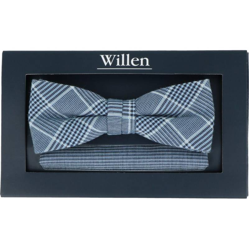 Willen - Schleife und Einstecktuch,Schleife blau,Schleife Hochzeit,Schleife Anzug,Schleife Hemd mittelblau - Gr. - OS von Willen