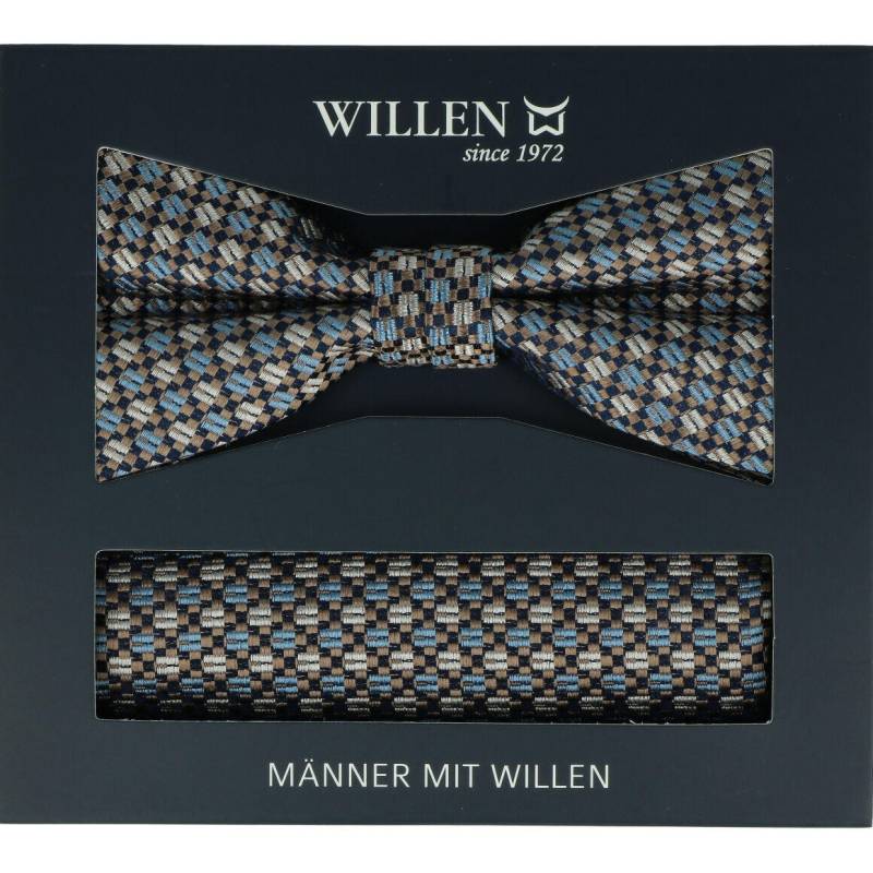 Willen - Schleife und Einstecktuch,Schleife blau,Schleife Hochzeit,Schleife Anzug,Schleife Hemd mittelblau - Gr. - OS von Willen