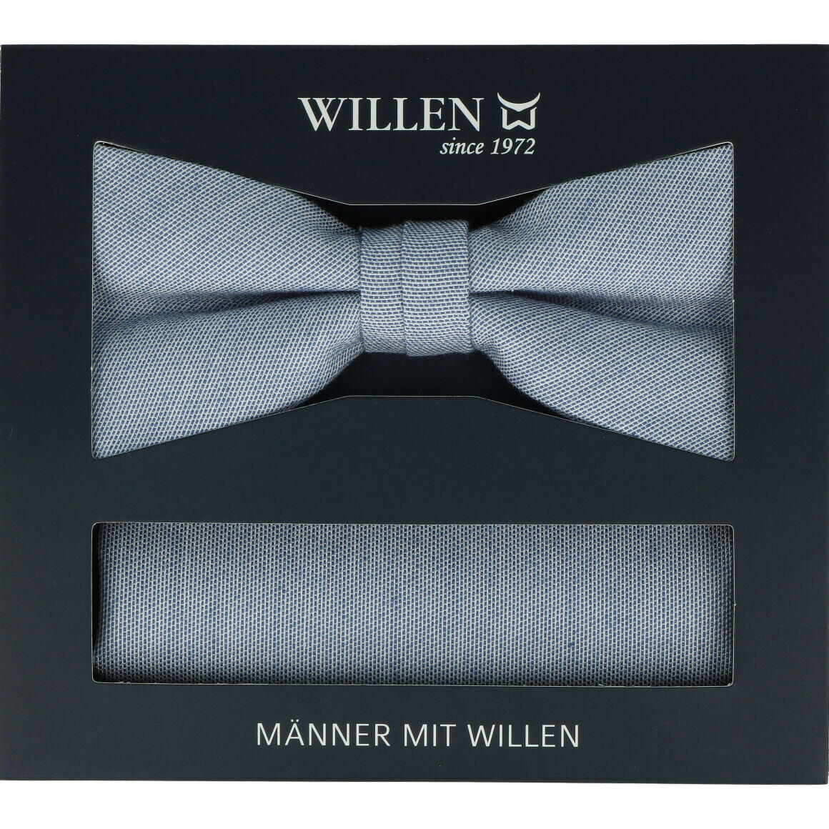 Willen - Schleife und Einstecktuch,Schleife blau,Schleife Hochzeit,Schleife Anzug,Schleife Hemd mittelblau - Gr. - OS von Willen