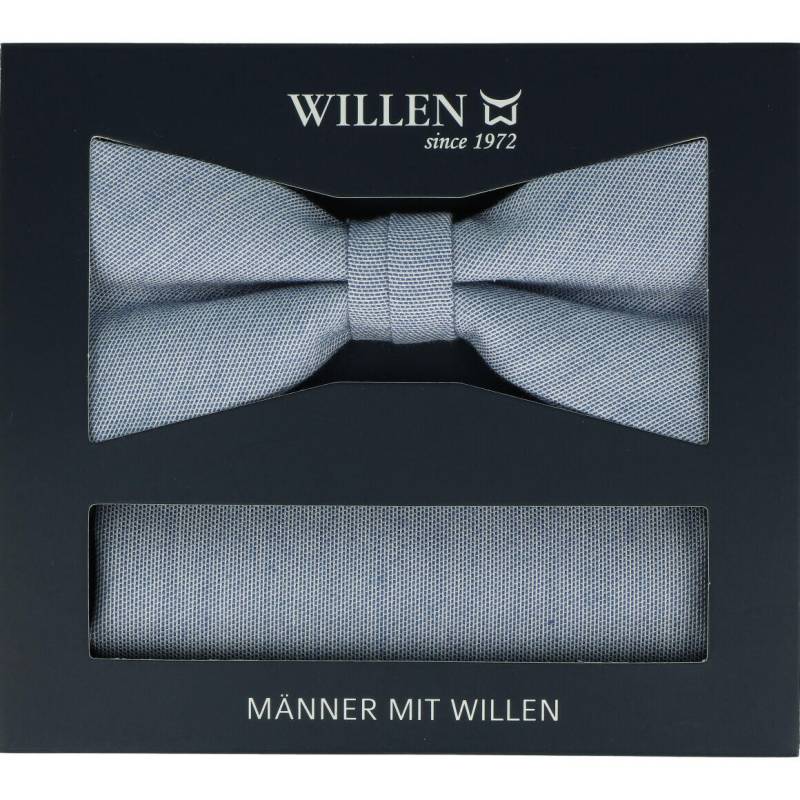 Willen - Schleife und Einstecktuch,Schleife blau,Schleife Hochzeit,Schleife Anzug,Schleife Hemd mittelblau - Gr. - OS von Willen