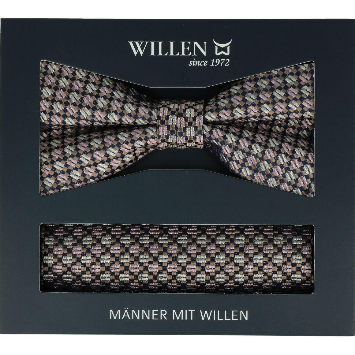 Willen - Schleife und Einstecktuch,Schleife blau,Schleife Hochzeit,Schleife Anzug,Schleife Hemd rosa - Gr. - OS von Willen