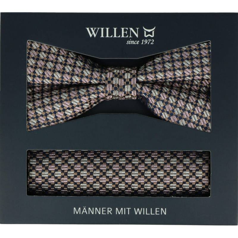 Willen - Schleife und Einstecktuch,Schleife blau,Schleife Hochzeit,Schleife Anzug,Schleife Hemd rosa - Gr. - OS von Willen