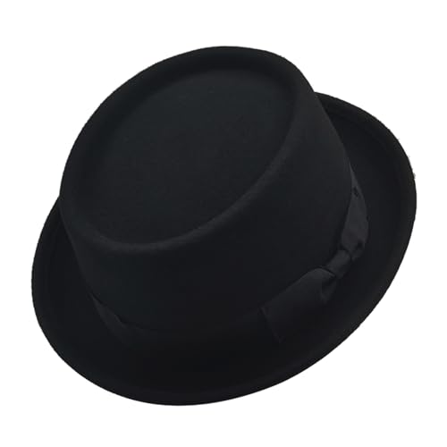 Pork Pie Herren Hut Damen Fedora Filzhut 100% Wolle Schwarz Trilby Hut von Willheoy