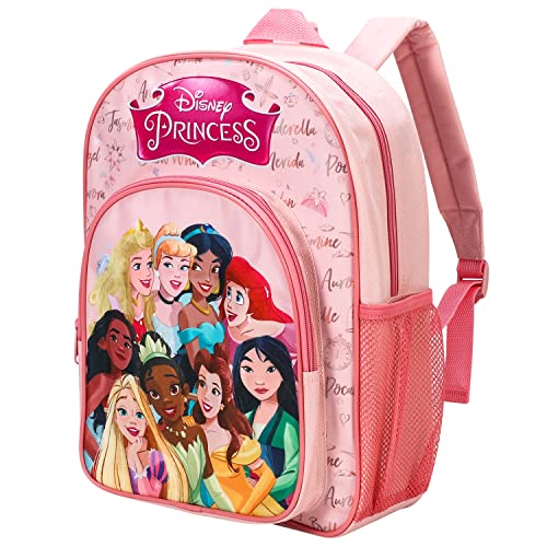 William Lamb Disney Princess Kinder-Rucksack, Schulrucksack, Reisetasche, mit seitlicher Netztasche und Reißverschlusstasche vorne von William Lamb